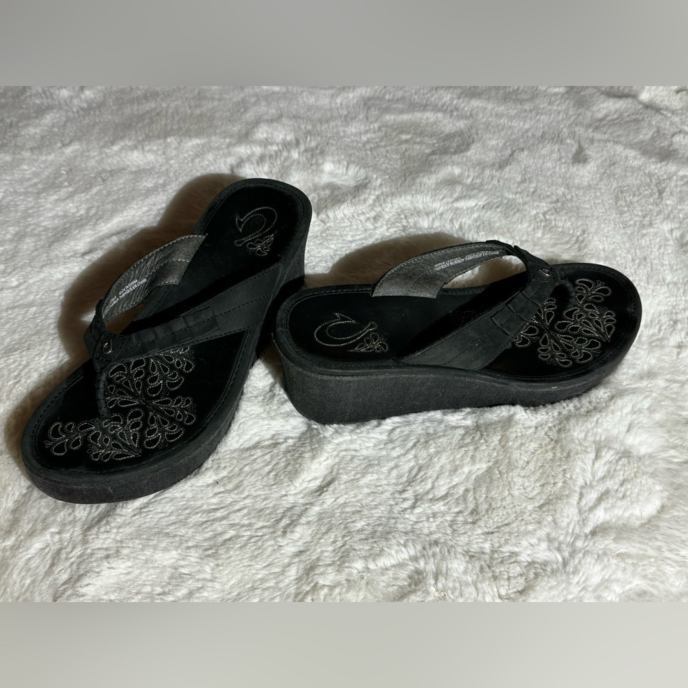 Olukai platform sandals Black